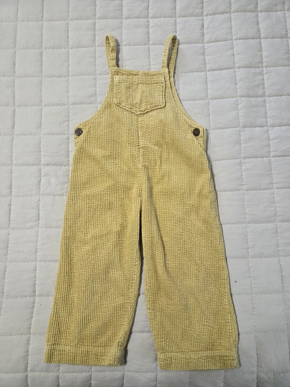 Zara Yellow Corduroy Kids Overalls Romper